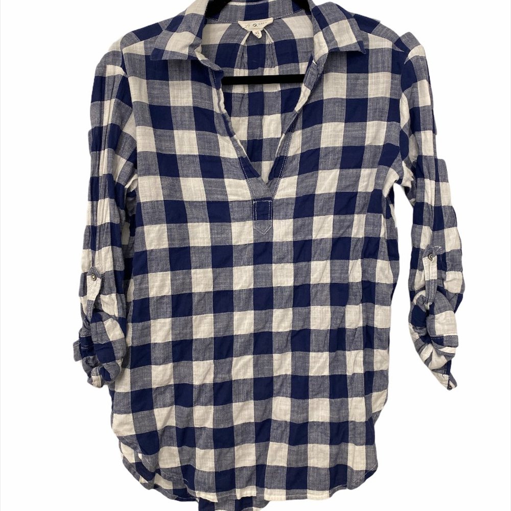 Lou and Grey Blue Checkered Top